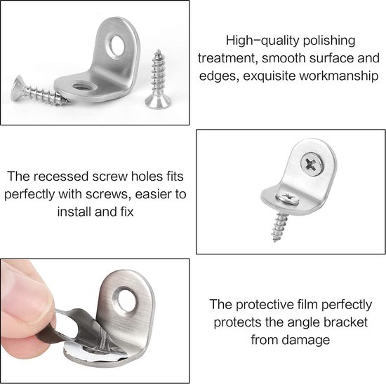 20 Connecteurs D'angle Métalliques Pour Construction - Acier Galvanisé - Longueurs Variables 50-105mm - Gedotec