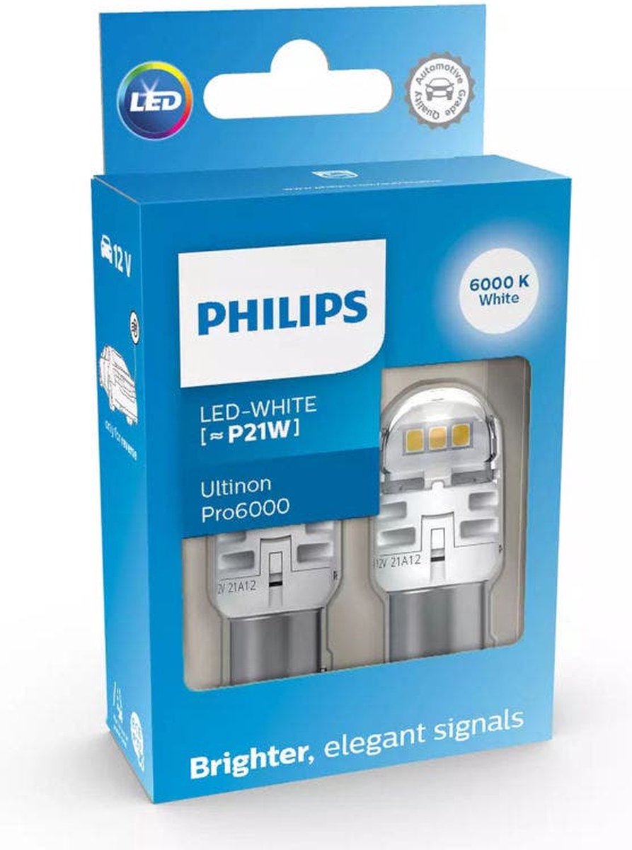 Philips Ultinon Pro6000 BA15s / P21w White set 11498CU60X2