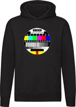 Geen Signaal Logo Televisie Hoodie - tv - retro - beeldscherm - verbinding - testbeeld - stand by - stand-by - buiten werking - pauze - unisex - trui - capuchon