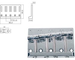 Boston BB-204-C Chroom Brug-Staartstuk voor Jocker/Puncher Bass