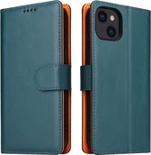 Mobiq - Lederen Wallet Hoesje iPhone 14 Plus - groen