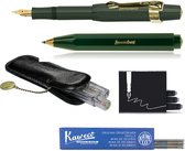 Kaweco - Coffret cadeau - stylos - (6 pièces) - Trousse - Stylo plume Medium avec Clip - Stylo bille - Vert - Cartouches d'encre - Recharges stylo bille