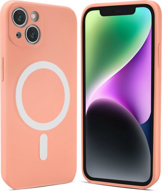 ShieldCase telefoonhoesje geschikt voor Apple iPhone 13 Magneet hoesje siliconen zijde - roze - Shockproof backcover hoesje - Hardcase hoesje - Siliconen hard case hoesje met Magneet ondersteuning