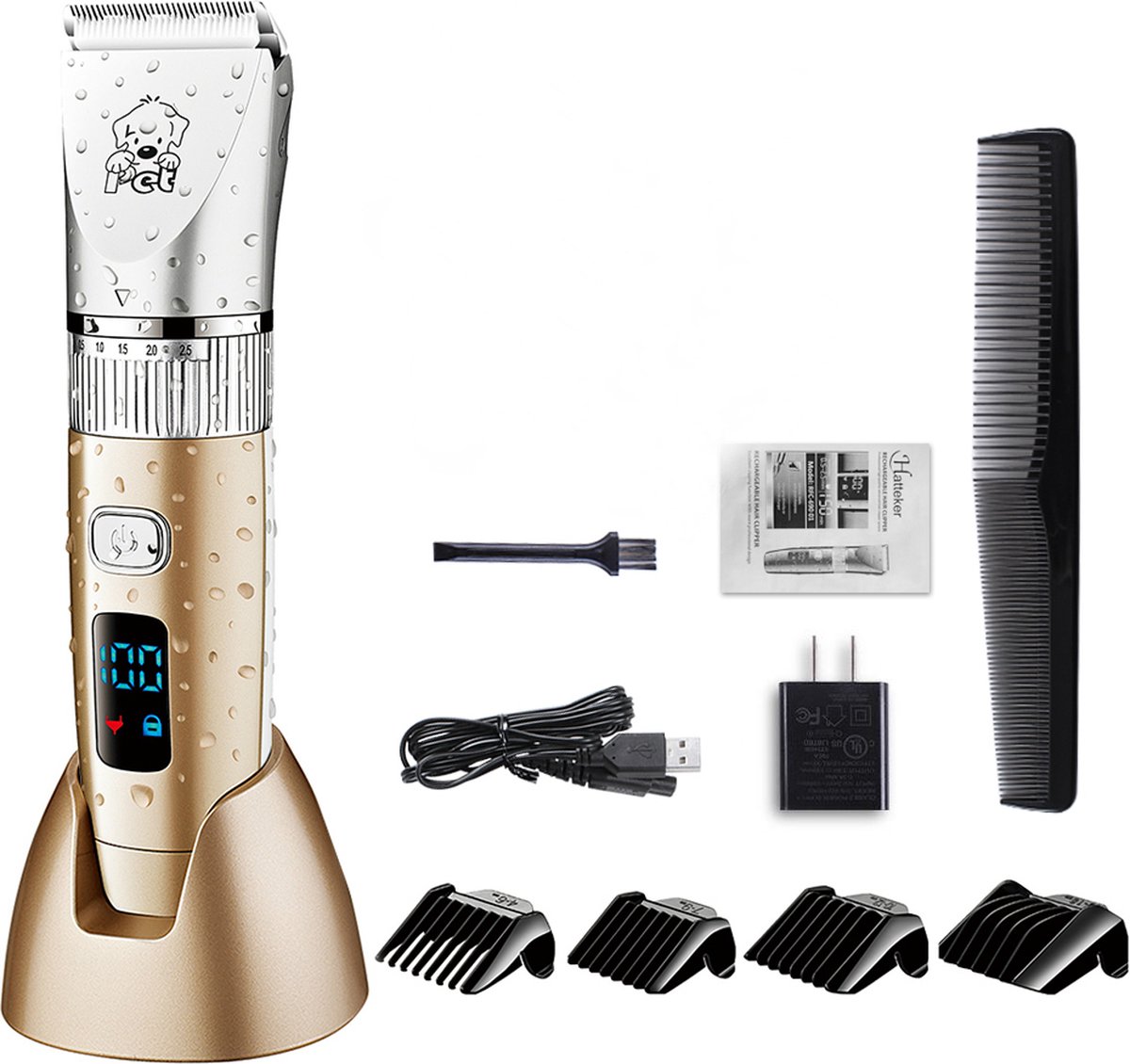 HATTEKER RFC690 Dierentrimmer Elektrische Huisdieren Tondeuse