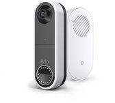 Arlo Essential draadloze video deurbel met camera & gong (chime), directe mobiele oproep, 1080p HD, 180˚ nachtzicht, sirene, bewegingsdetectie, 2-weg-audio, incl. proefp. Arlo Secure, deurbelset (deurbel & chime), wit