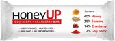 HoneyUp Energy Snack with Goji Berry and Granberry 40gr 12 stuks | Organic Powerbar Energy 22,9g koolhydraten