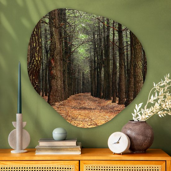 Décoration murale bio - Décoration murale en plastique - Tableau bio - Automne - Décoration rurale - Forêt - 90x90 cm - Forme miroir bio sur plastique