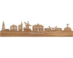 Skyline Rhenen Eikenhout - 80 cm - Woondecoratie - Wanddecoratie - Meer steden beschikbaar - Woonkamer idee - City Art - Steden kunst - Cadeau voor hem - Cadeau voor haar - Jubileum - Trouwerij - WoodWideCities