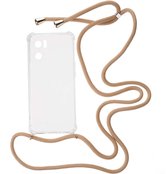 Shop4 - OnePlus Nord CE 2 5G Hoesje - Zachte Back Case TPU Siliconen met Koord Beige