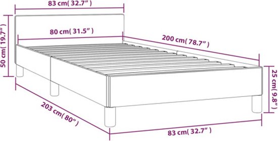 Cadre de lit vidaXL avec tête de lit - Encadrements de lit avec tête de lit - Lit - Meubles de couchage - Cadre de lit avec tête de lit sans matelas 80 x 200 cm Velours Noir