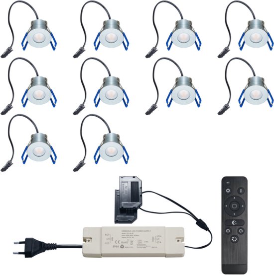 Midore Led inbouwspot 230 V warm wit, spots plafondlamp 1W Midore Led inbouwspot 230 V warm wit, spots plafondlamp 1W