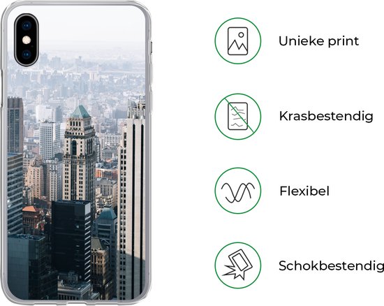 Coque iPhone Xs - New York - Skyline - Brume - Siliconen