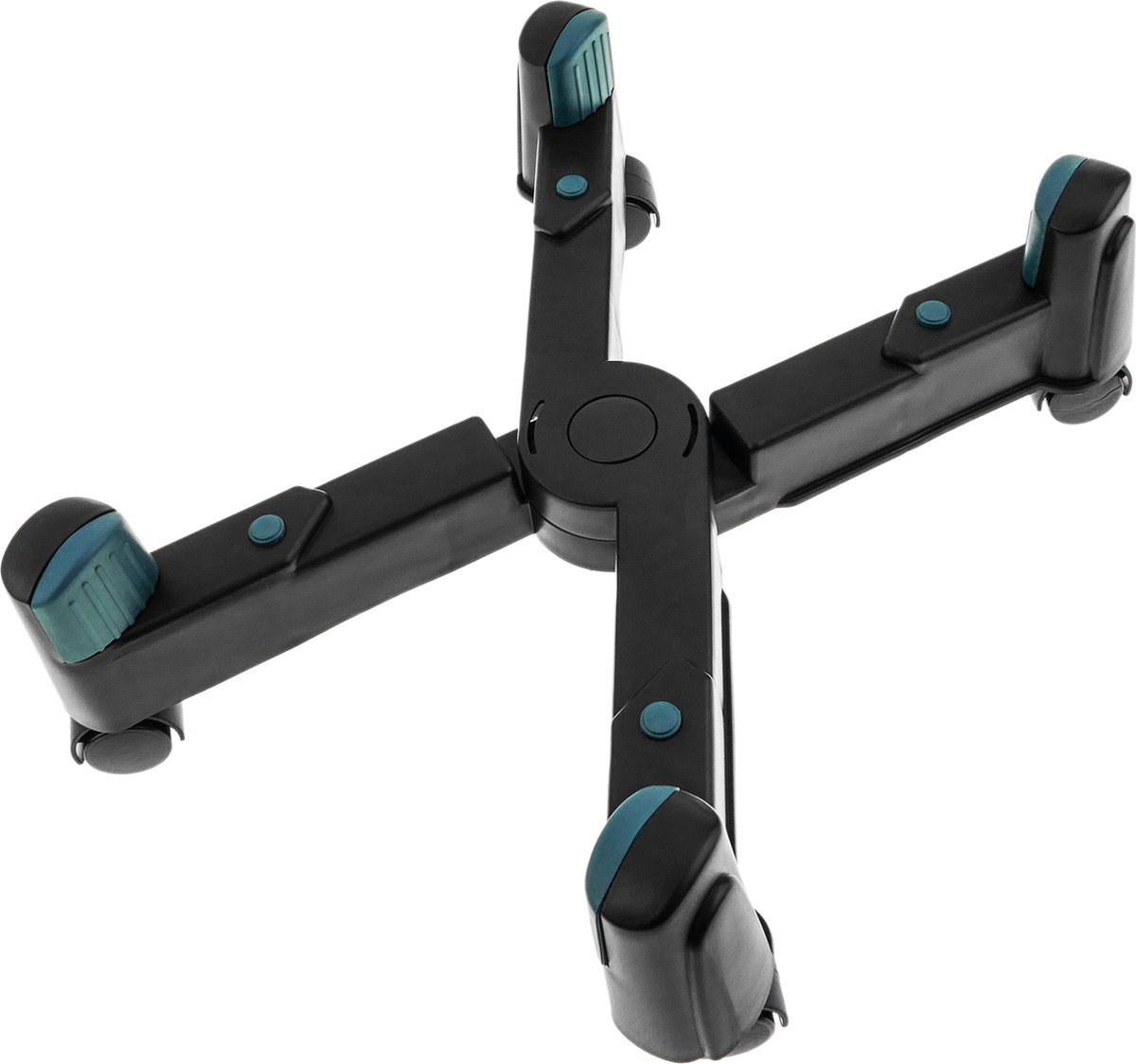 BeMatik - PC computerstandaard met zwarte wielen verstelbaar 8-25 cm