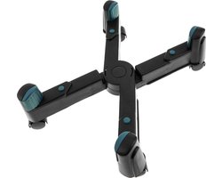 BeMatik - PC computerstandaard met zwarte wielen verstelbaar 8-25 cm