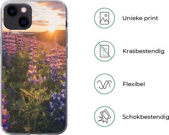 Coque iPhone 13 - Lupine - Soleil - Violet - Siliconen