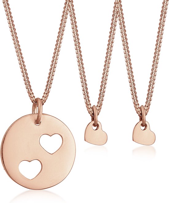 Elli Damesketting met Hanger, Hart, Zilver, 45 cm