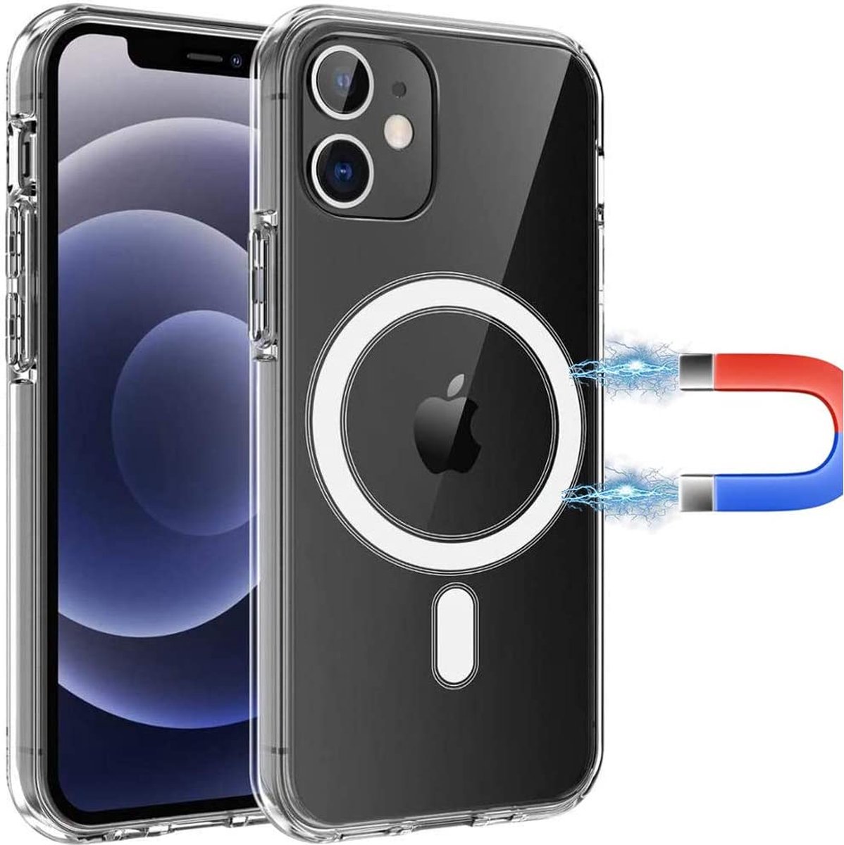 iPhone 12 hoesje magnetisch backcover- Transparant case - Arara