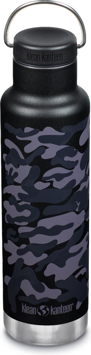 Klean Kanteen - RVS Thermosfles Classic 592ml (w/Loop Cap) - Black Camo - drinkfles voor warme en koude dranken.