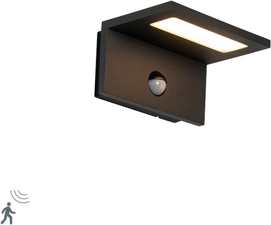 Lucande LED buiten wandlamp Silvan, antraciet, sensor, IP54