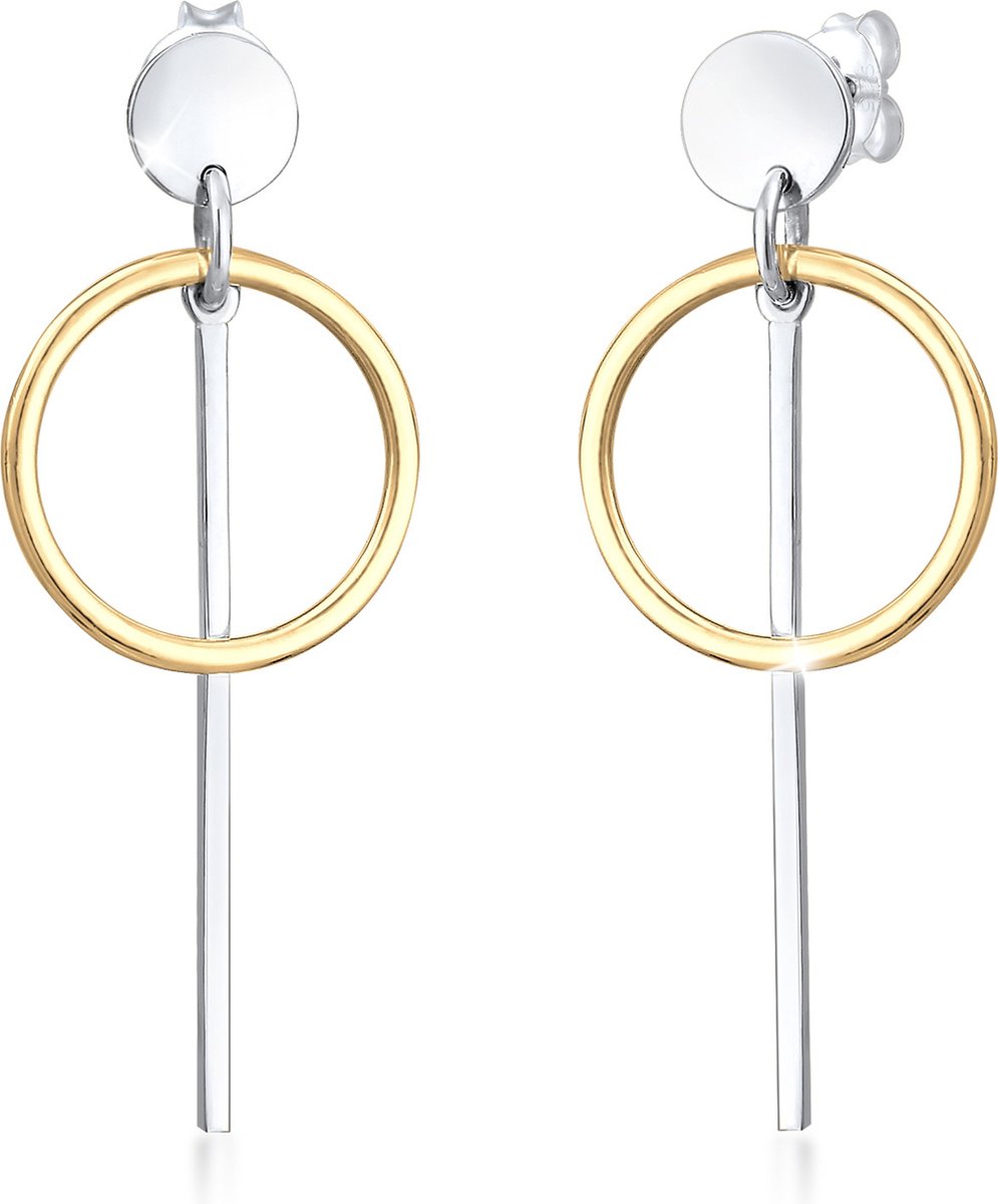 Elli - Oorbellen - Dames Oor Hanger Geo Cirkel Basis Minimaal Cool in 925 Sterling Zilver - Dames