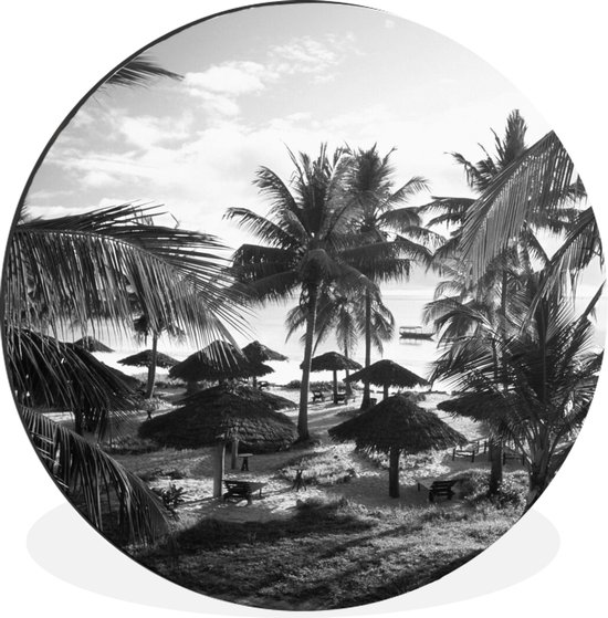 WallCircle - Wandcirkel - Muurcirkel - Palmbomen op Zanzibar - Aluminium - Dibond - ⌀ 30 cm - Binnen en Buiten