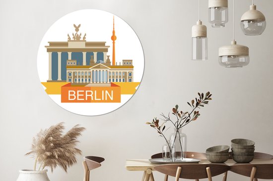 Illustration des sites touristiques à Berlin Wall cercle aluminium ⌀ 140 cm