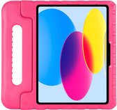 Apple iPad 2022 cover Enfants - 10,9 pouces - Coque arrière à l'épreuve des Kids - Housse pour tablette portable avec poignée pour enfants - Rose