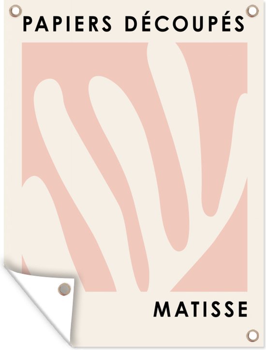 Tuinschilderij Matisse - Roze - Pastel - Abstract - 60x80 cm - Tuinposter - Tuindoek - Buitenposter