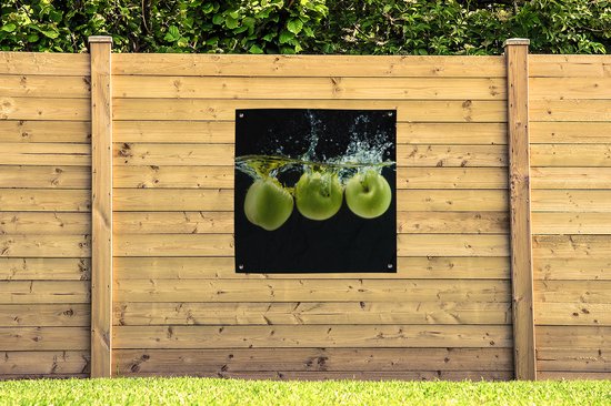 Toile de jardin Pommes - Fruit - Water - Zwart - Vert - 100x100 cm