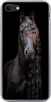 Geschikt voor iPhone 8 hoesje - Paarden - Fries - Manen - Zwart - Dieren - Siliconen Telefoonhoesje