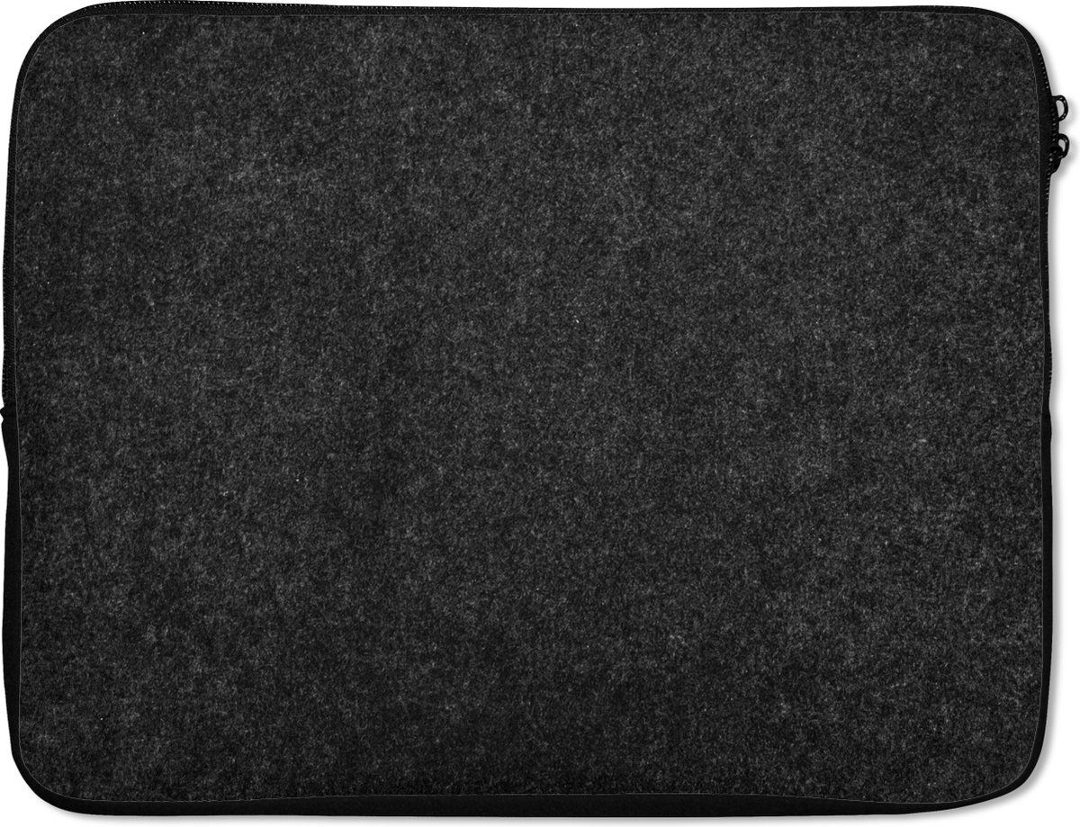 Laptophoes - Graniet print - Steen - Design - Zwart - Laptop case - 17 Inch - Laptop sleeve