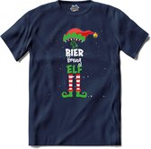 Foute kersttrui - Bier breng kerstelf - T-Shirt - Heren - Navy Blue - Maat XXL