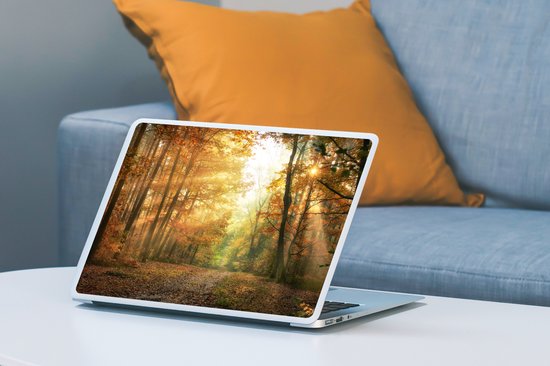 Autocollant pour ordinateur portable - 13,3 pouces - Forêt - Automne - Soleil - Paysage - Nature - Arbres - Feuilles - 31x22,5 cm - Autocollants pour ordinateur portable - Skin pour ordinateur portable - Housse