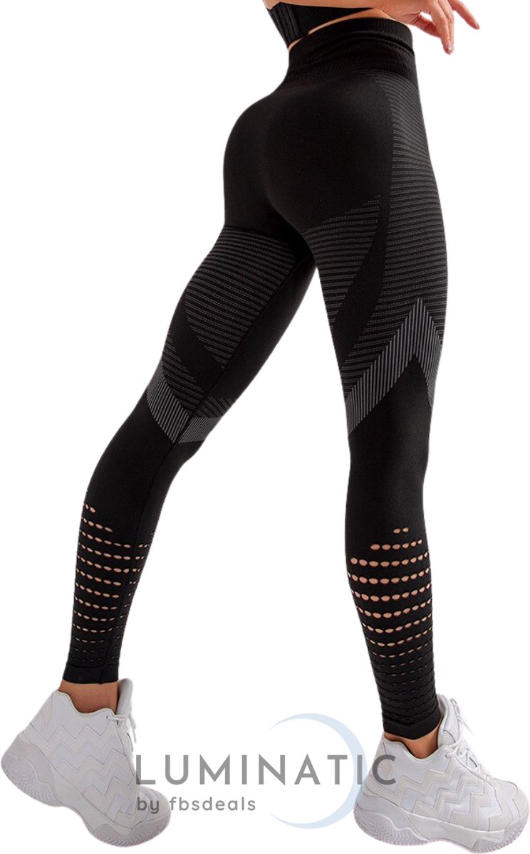 Sportlegging Dames - Fitness Legging - Yoga Legging - High Waist Sport Legging - Anti Cellulite - Shapewear Dames - Push Up - Butt Lifter - Sportkleding Dames - Booty | Luminatic® | Zwart | M