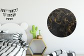 WallCircle - Stickers muraux - Cercle Papier Peint - Marbre - Texture - Grijs - Or - Aspect Marbre - Luxe - 100x100 cm - Cercle Mural - Auto Adhésif - Sticker Papier Peint Rond XXL