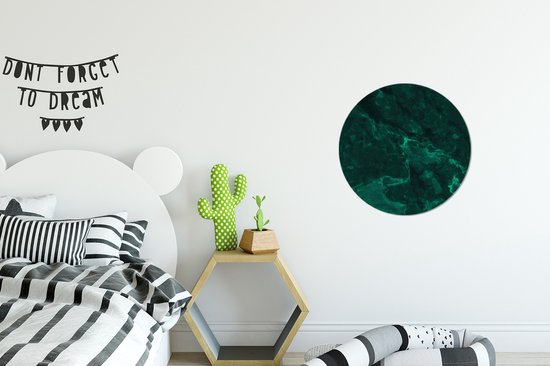 WallCircle - Wandcirkel ⌀ 30 - Marmer - Kalk - Groen - Structuur - Marmerlook - Ronde schilderijen woonkamer - Wandbord rond - Muurdecoratie cirkel - Kamer decoratie binnen - Wanddecoratie muurcirkel - Woonaccessoires