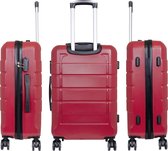 Handbagage koffer - Reiskoffer trolley - Lichtgewicht koffers met slot op wielen - Stevig ABS - 41 Liter - Como - Rood - Travelsuitcase - S