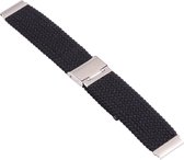 Bandje van gevlochten nylon - geschikt voor Samsung Galaxy Watch 6 / Watch 6 Classic / Watch 5 / Watch 5 Pro / Watch 4 / Watch 4 Classic - zwart