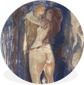 WallCircle - Wandcirkel ⌀ 150 - Dood en leven - Edvard Munch - Ronde schilderijen woonkamer - Wandbord rond - Muurdecoratie cirkel - Kamer decoratie binnen - Wanddecoratie muurcirkel - Woonaccessoires