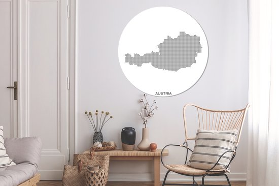 Illustration de l'Autriche en points Assiette en plastique cercle mural ⌀ 140 cm