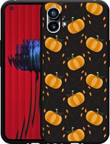 Nothing Phone (1) Hoesje Zwart Pumpkins - Designed by Cazy