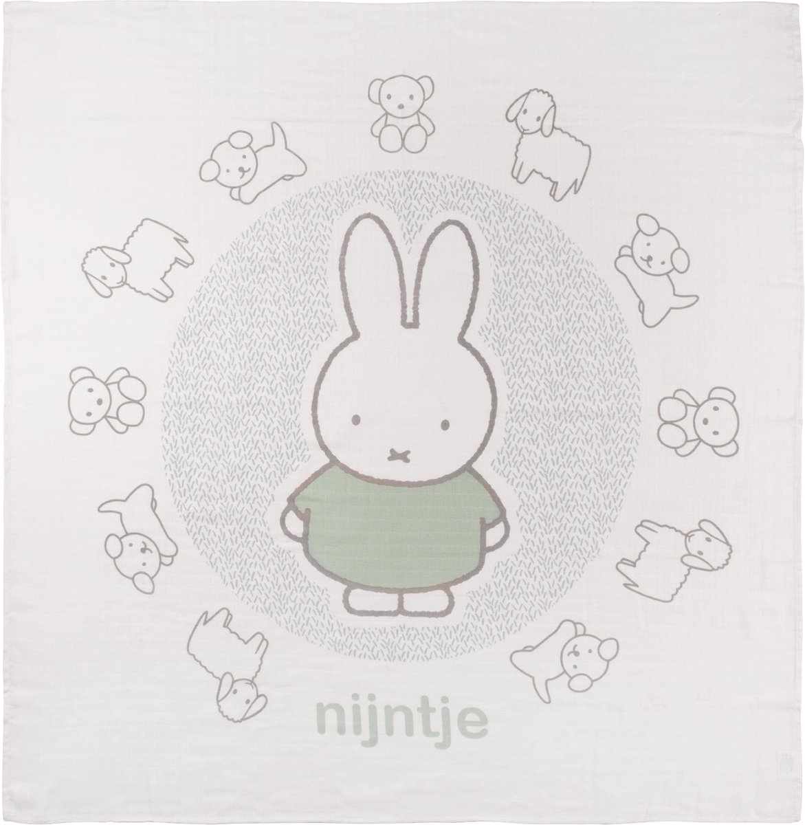 Goedkoopste Nijntje Multidoek Hydrofiel XL - Swaddle - Inbakerdoek - 120x120 - Groen