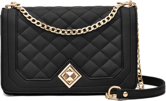 Roulens Gewatteerde schoudertas voor mobiele telefoon, PU-leer, crossbody bag voor dames, met verstelbare brede riem, A-koffie, Small, Hedendaags