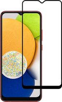 Smartphonica Samsung Galaxy A03 full cover tempered glass screenprotector van gehard glas met afgeronde hoeken geschikt voor Samsung Galaxy A03