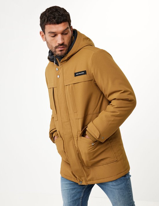 Hooded Parka Mannen - Goud Bruin - Maat M