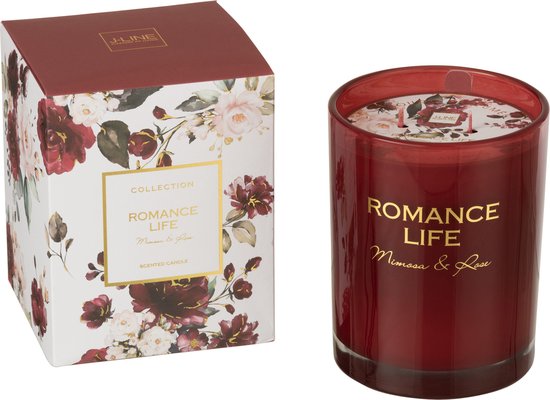 J-Line Geurkaars Romance Life Mimosa&Rosa Rood Large-70H