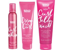 Umberto Giannini Curl Geschenkset – Voor Krullend Haar – Shampoo, Mousse & Leave-In Crème – Vegan, Dierproefvrij & Geformuleerd voor Krullen