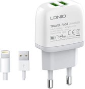 LDNIO A2219 2.4A Deux USB EU Plug Chargeur mural rapide pour téléphone portable/iPhone 10 X iPhone 12