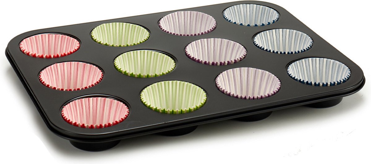Kinvara - Muffins/cupcakes maken bakvorm/blik voor 12x stuks 35x26 cm