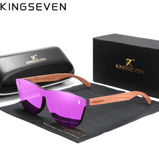 KingSeven - Purple Oculos Bamboo UV400 et filtre polarisant